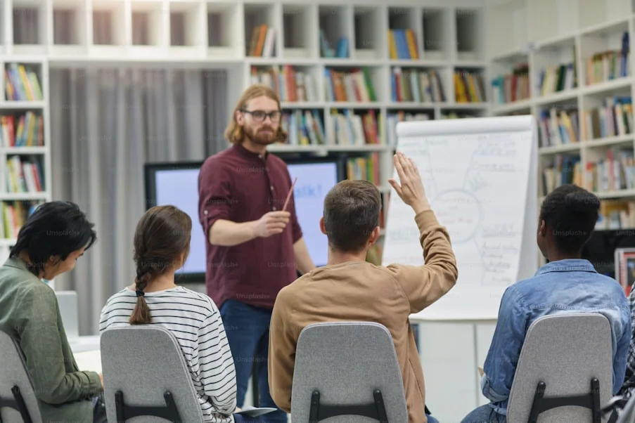 Trainer leading a classroom session